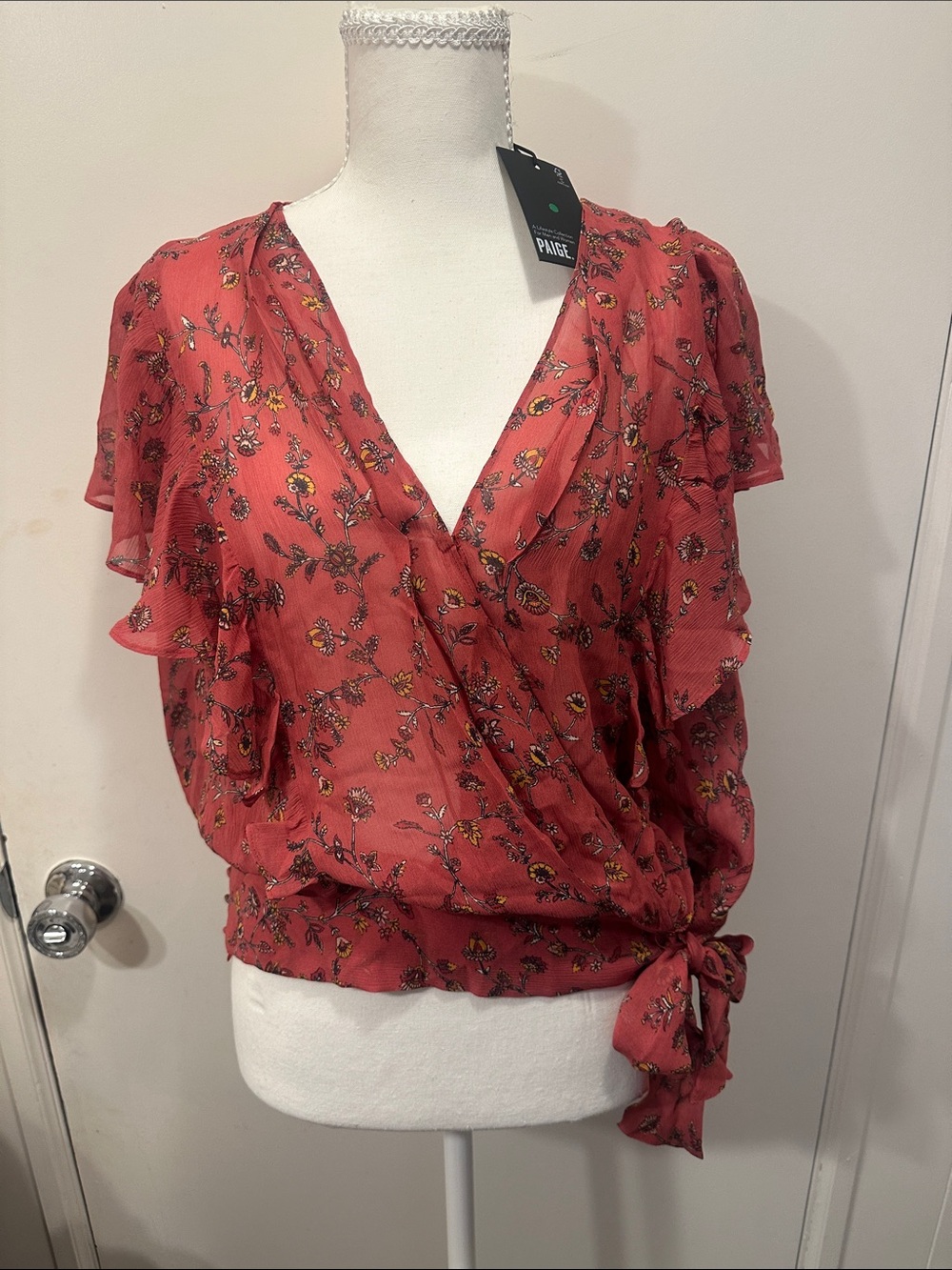PAIGE Trista Floral Wrap Blouse